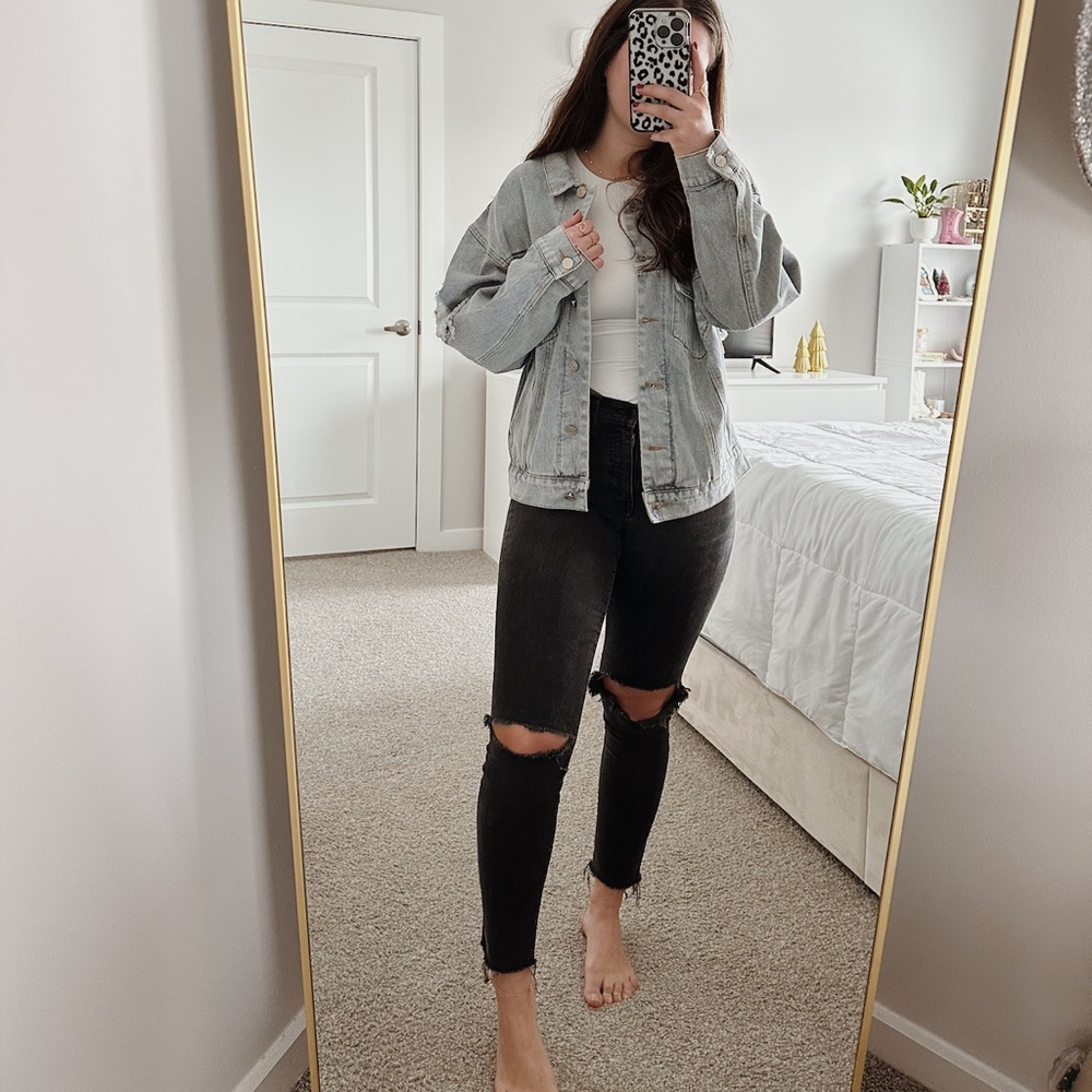 Boutique Distressed Denim Jacket